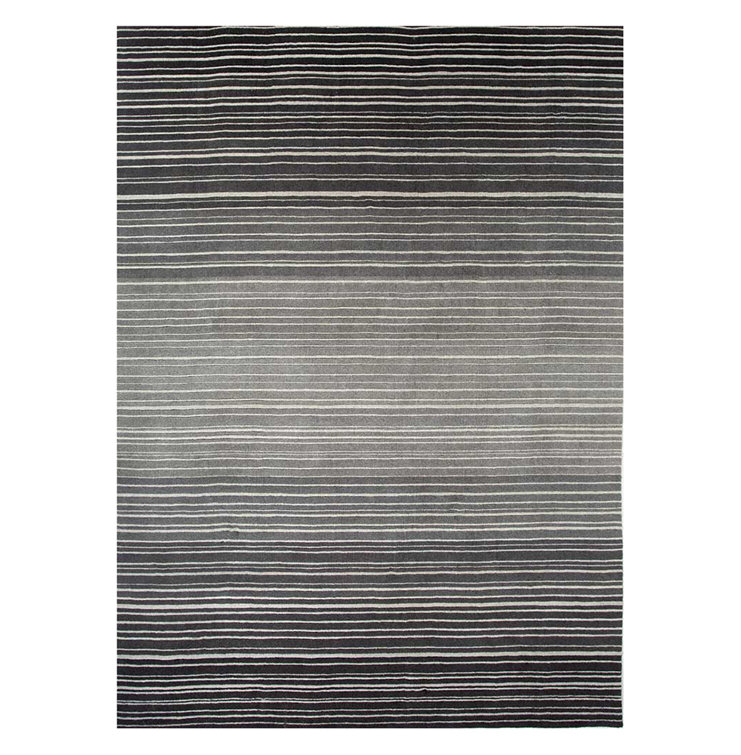 Ebern Designs Morning Land Wool Rug - 300 x 240cm - Anthracite ...