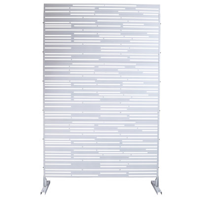 Écran d'intimité extérieur et intérieur en métal H 76 po x l 48 po, écran d'intimité décoratif autoportant pour terrasse de balcon, panneaux de clôture d'intimité pour jardin extérieur PS108 BLANC