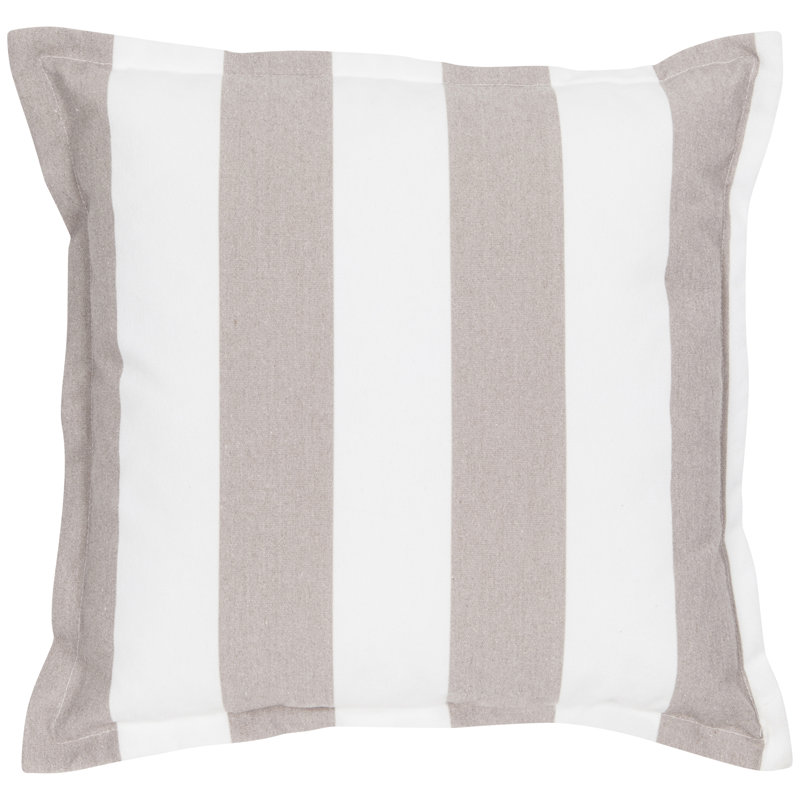 Mireille Striped Cotton Blend Throw Pillow, Beige