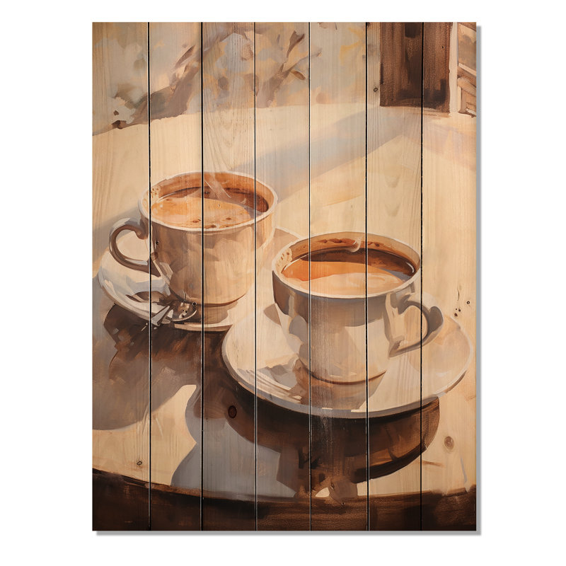 Nourriture, café, thé III sur bois, H 32 po x l 24 po x P 0,78 po