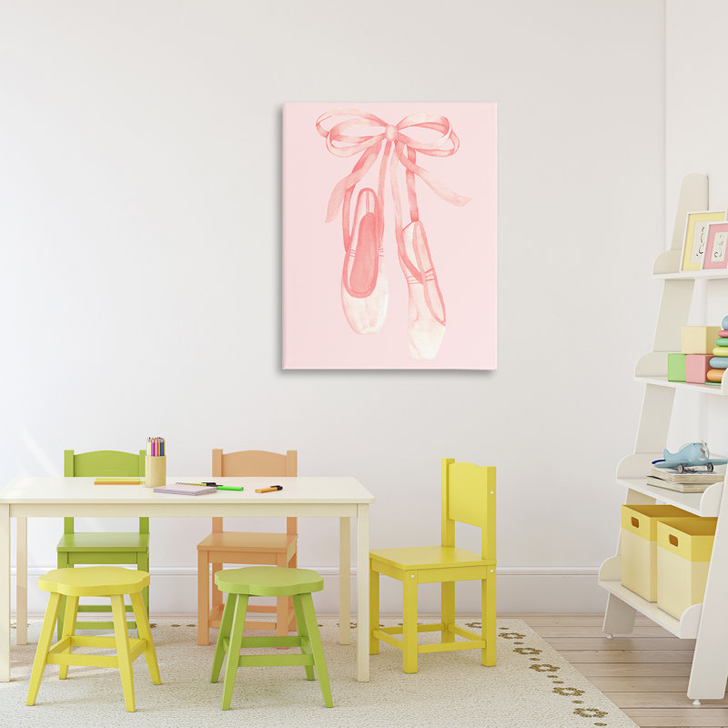 Toile gracieuse de chaussons de ballet, design par Nina Jacobs, H 30 po x l 24 po