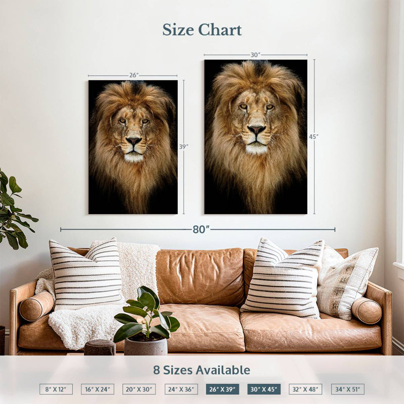 Brampt Kingly Lion Head, 39" H x 26" W