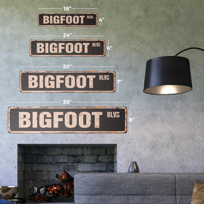Plaque de rue en aluminium Bigfoot