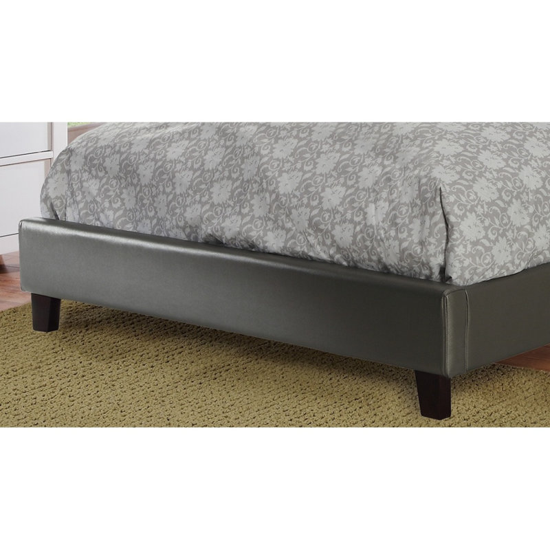 Ensemble de lit double 1pc Ensemble de lit capitonné en similicuir argenté capitonné