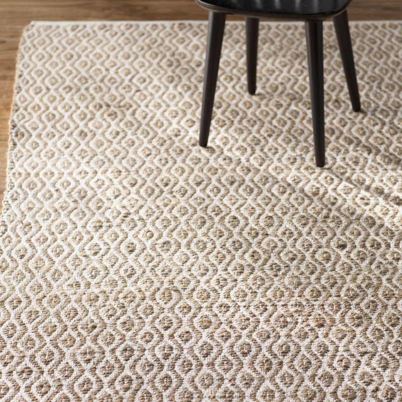 Tapis en jute / coton tissé à la main Arria, Rectangle 3 pi x 5 pi
