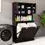 Armoire de salle de bain avec deux compartiments - noir. Fabriqué en E1, stable et. Capacité de charge de 150 lb. Optimisation de l'espace avec tablettes réglables. Séparez les sacs de lessive facilement amovibles. Carré spécial-273572067