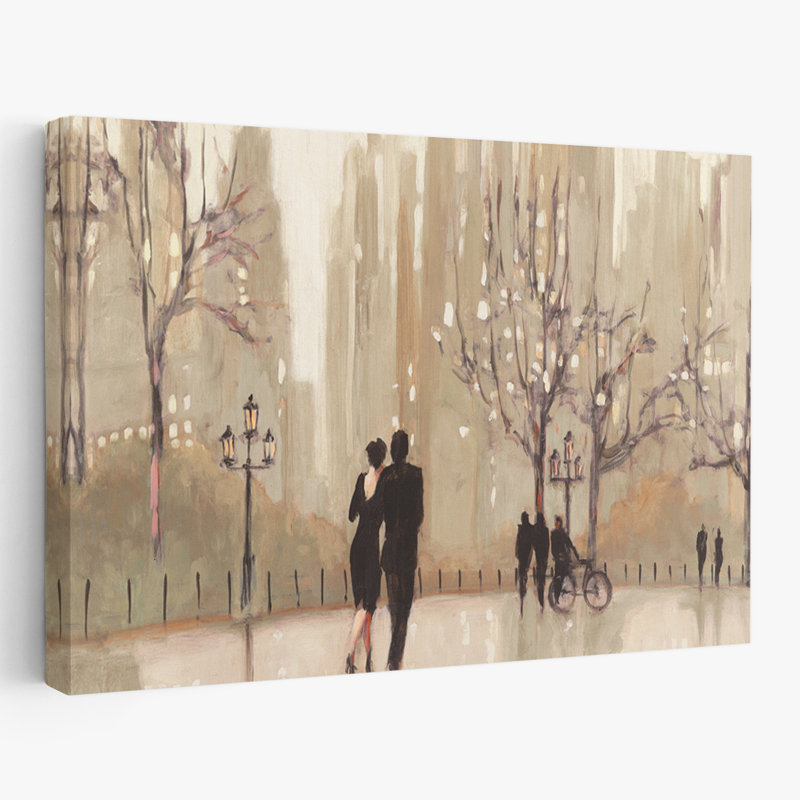 Contemporary and French An Evening Out Neutral Crop, H 36 po x l 24 po