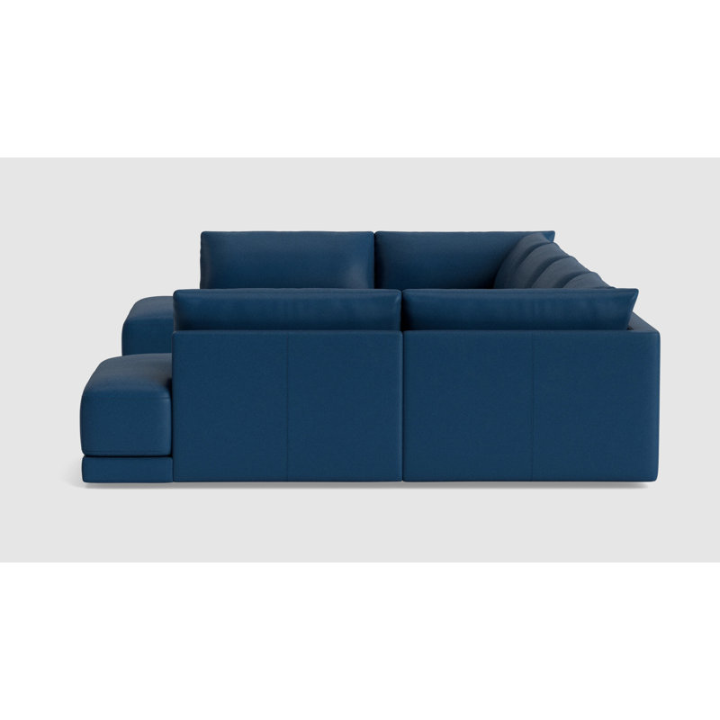 Eva Sectional, Leather - Deep Blue