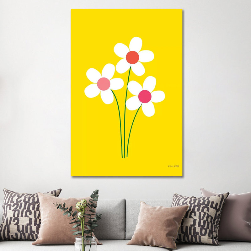 Daisies II by Ann Kelle - 1 Piece Wrapped Canvas Wall Art, 152.5 cm H x 101.5 cm W