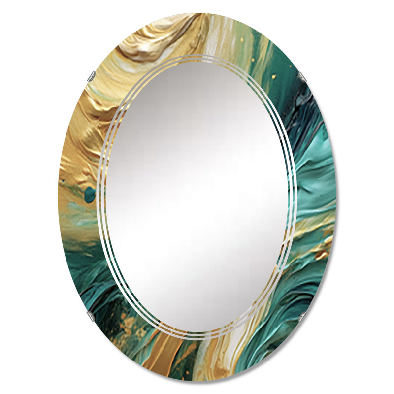 Kohaku - Miroir mural moderne ovale, 36 po x 24 po