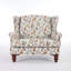 Fauteuil d'appoint de style moderne avec pieds en bois rétro, fauteuil d'appoint rembourré en tissu confortable, fauteuil d'appoint simple à motif floral