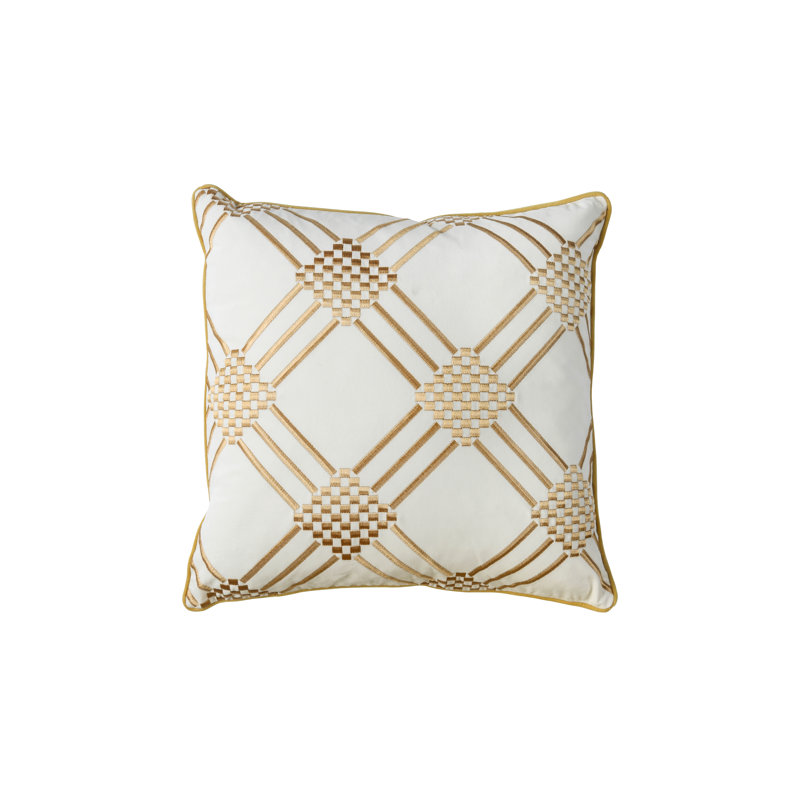 Housse de coussin carré et insert, Jaune / Ivoire