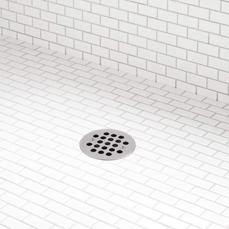 Menlo Round Shower Drain - Brushed Nickel, Brushed Nickel