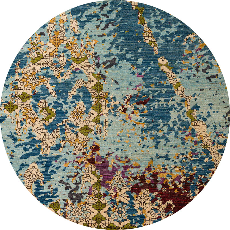Ajkune Abstract Indoor Rug, Round 4'