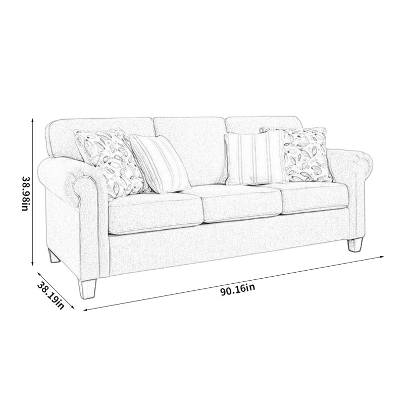 Simple Gray Casual Sofa