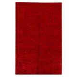 Hand Knotted Wool Area Rug in Red And Light Green