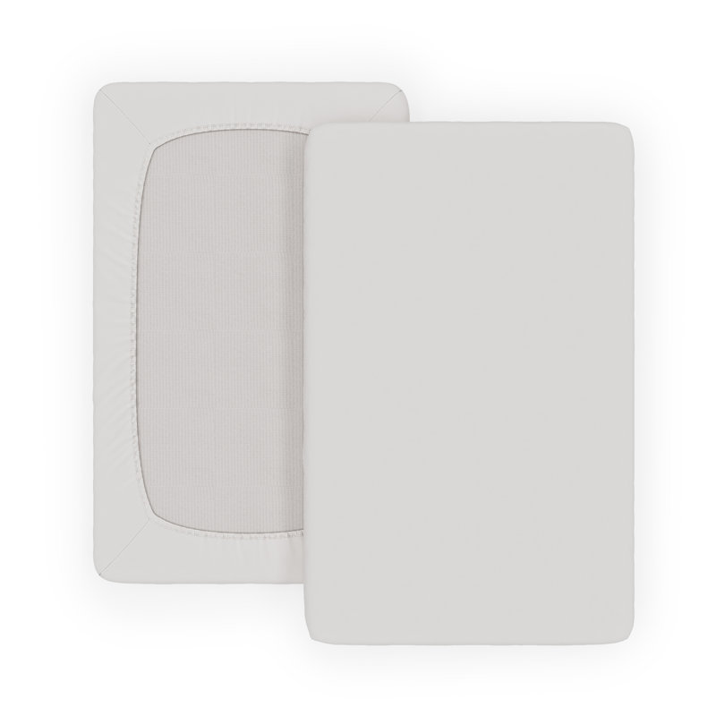SafeFit 100% Cotton 12 - Piece Mini Crib Sheet Set, White