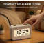 Réveille-matin rectangulaire blanc avec affichage de la température et du jour de la semaine, petite horloge de chevet à pile au format 24 heures pour table de chevet décor de bureau