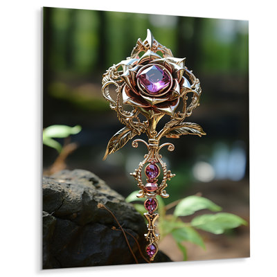 Golden Rose Jewel Pink Amethyst Crystal - Botanicals Wall Art Print