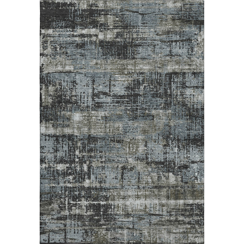 Tapis géométrique de qualité supérieure lavable à la machine Mouton, Rectangle 10 pi x 14 pi