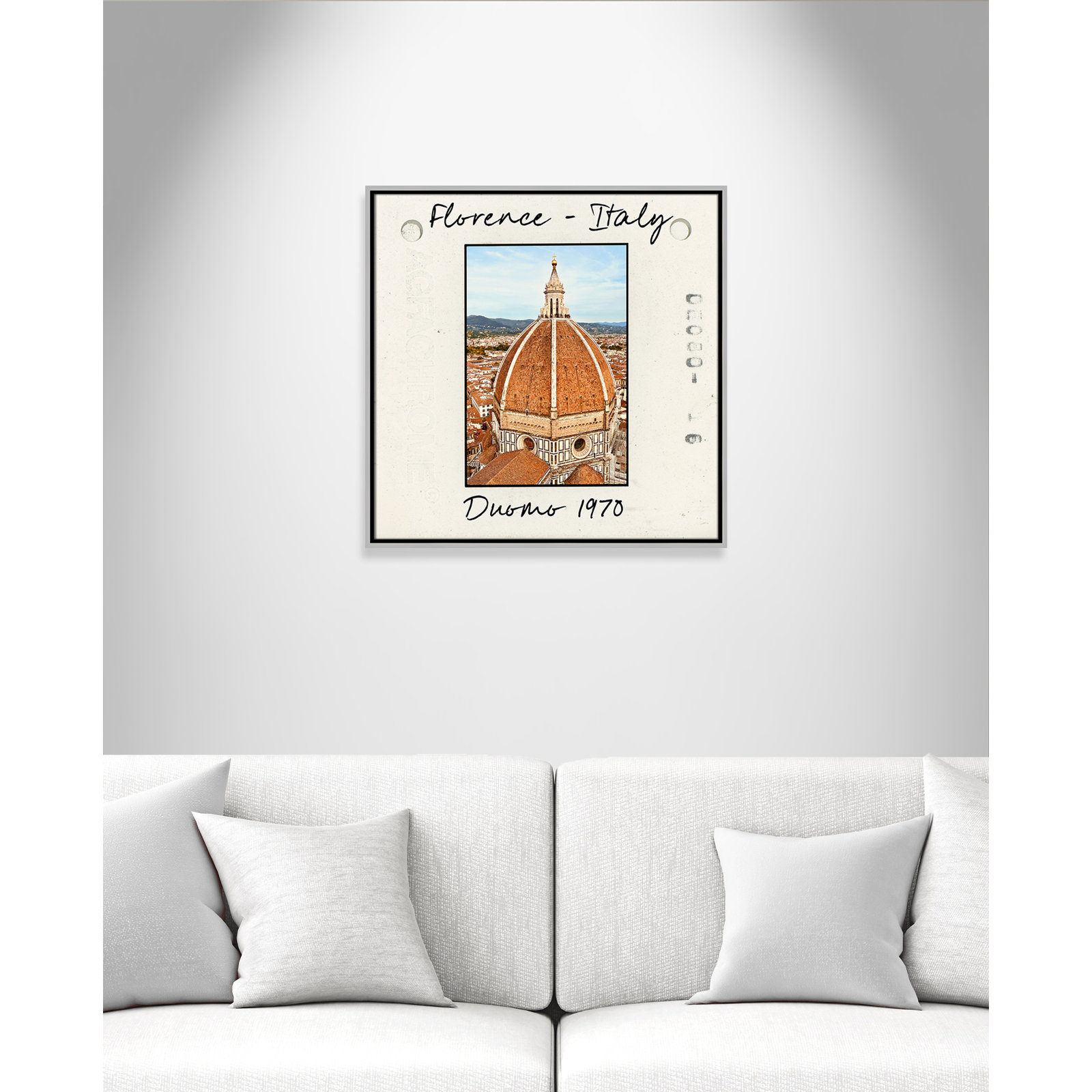 Florence Italy - Duomo Print by Susan Jill, 25.5" H x 25.5" W x 2" D, Silver Floater Framed Canvas