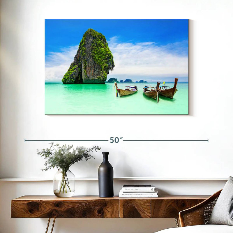 Bateaux Mehar à l'île de Krabi, H 26 po x l 39 po