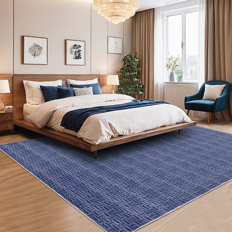 Washable Rug Imitation Braided Print Area Rug Non Slip Large Rug for Living Room Solid Printed Textured Rug Farmhouse Carpet Rug for Bedroom Dining Room