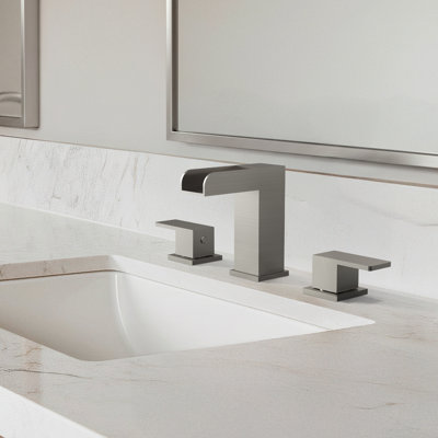 Widespread Bathroom Faucet 3 Hole, 2-Handle Bathroom Sink Faucet with Drain Assembly