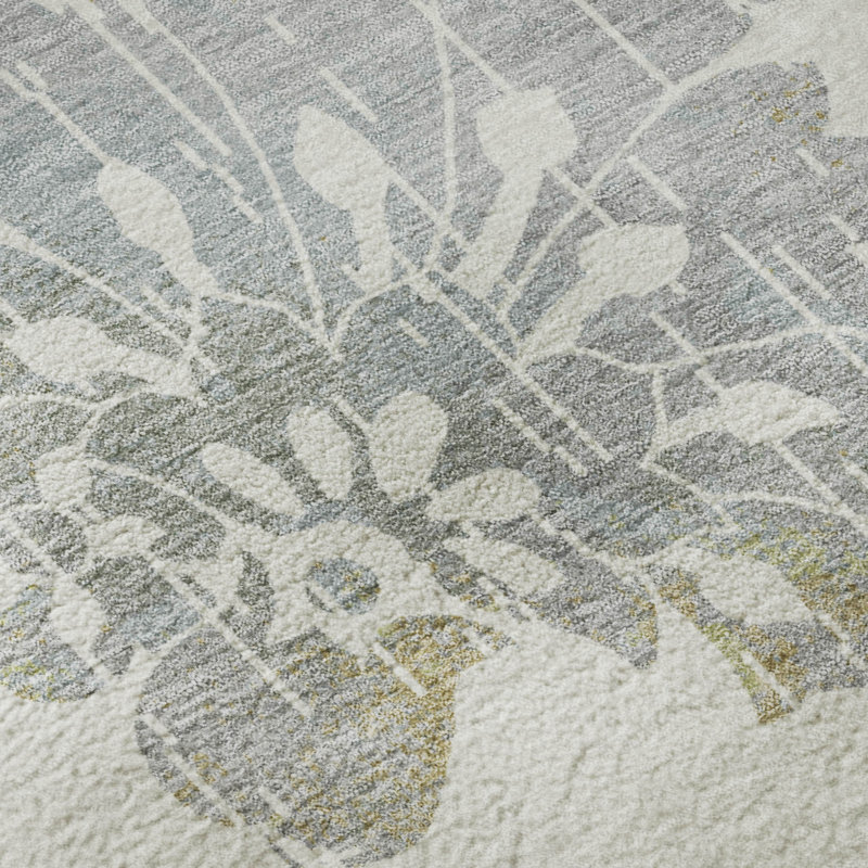 Tapis ivoire Prisco lavable à la machine de qualité supérieure, Rectangle 1 pi 8 po x 2 pi 6 po