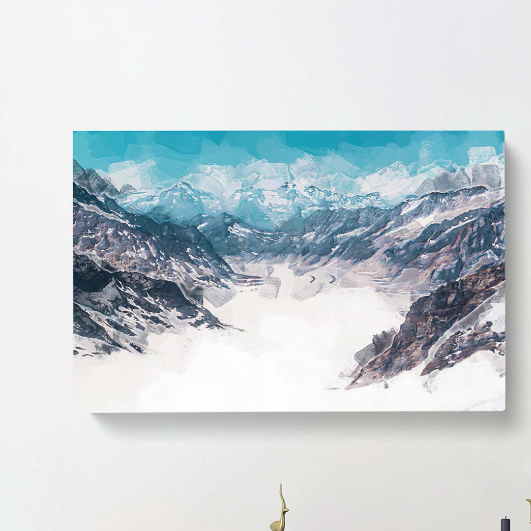Aletsch Glacier in Switzerland in Abstract - Wrapped Canvas