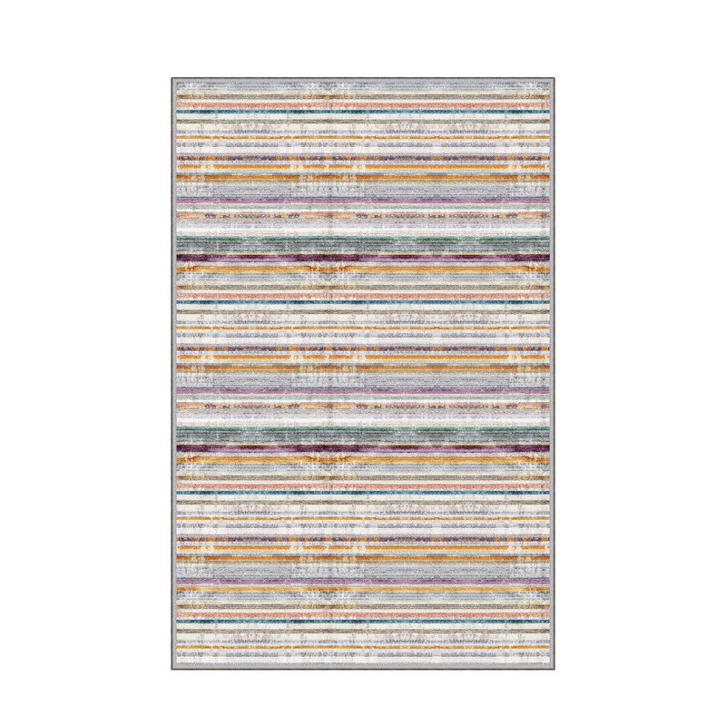 Stylish Woven Carpet, 5.2 x 7.5 Feet | 100% Polyester, 0.3 in Pile Height, Antibacterial, Non-Slip PVC Dot Underside | Machine Washable, 3D Digital Print | Perfect for Living Room, Bedroom & Home Décor