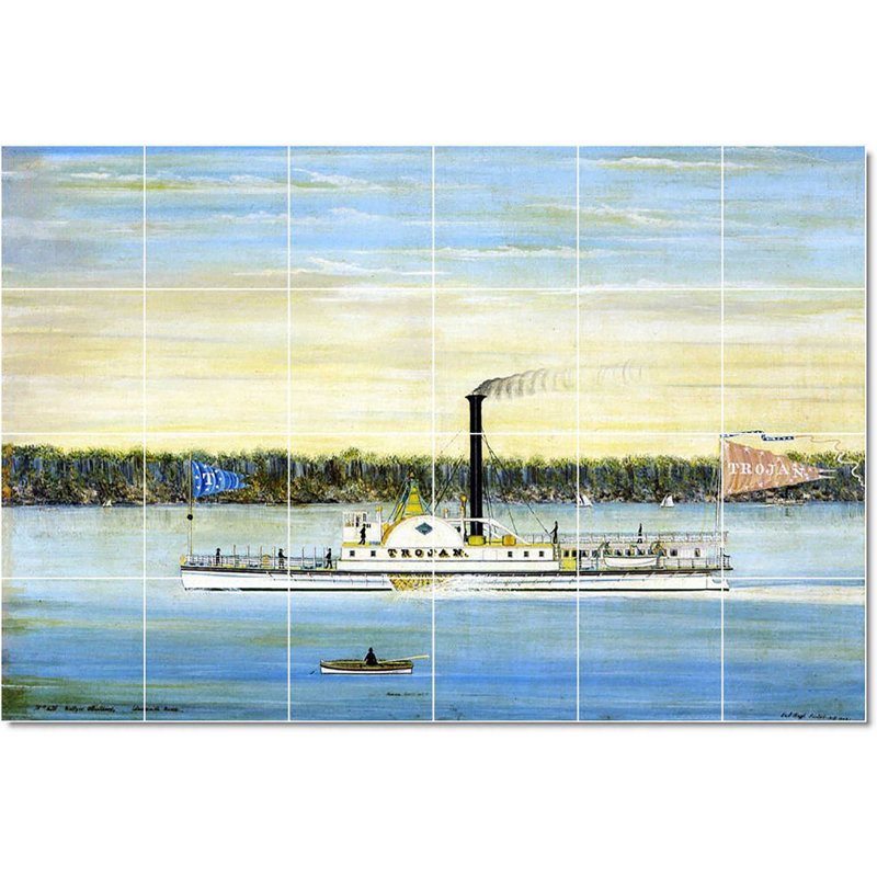 Carreau de céramique décorative 36 po x 24 po 6 po x 6 po, Peinture de bateau James Bard W22116