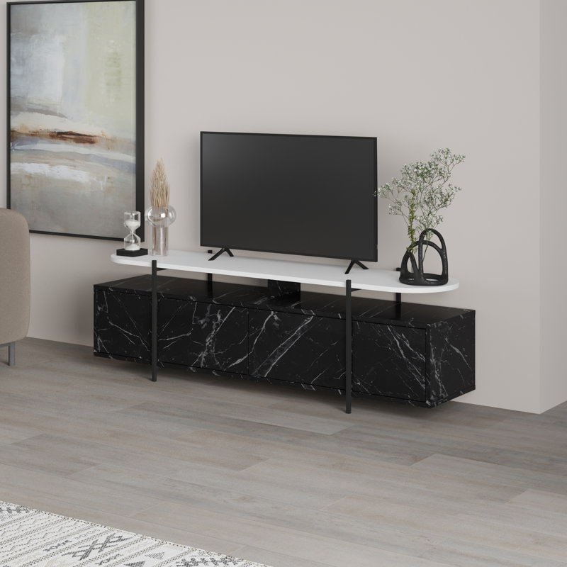 Abaigeal TV Stand for TVs up to 55", White/Black