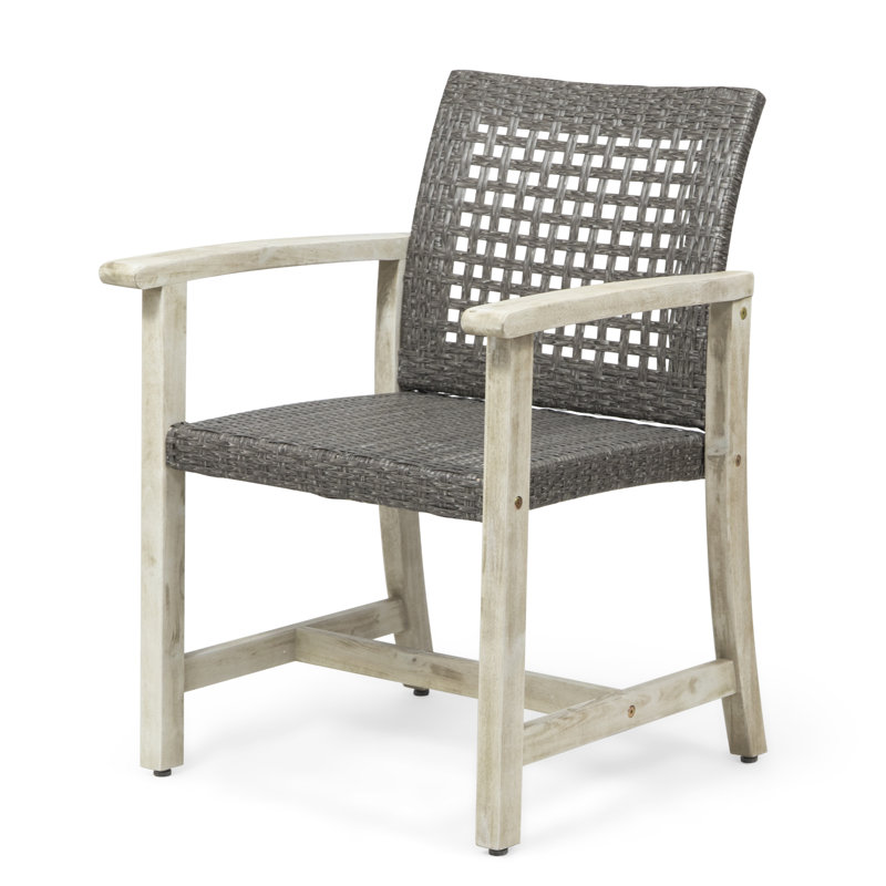 Chaise de patio Sandiacre, Gris clair délavé / noir mixte