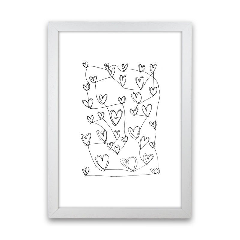 Continuous Hearts by Carissa Tanton - Print, White Framed, 46cm H x 34cm W x 3cm D