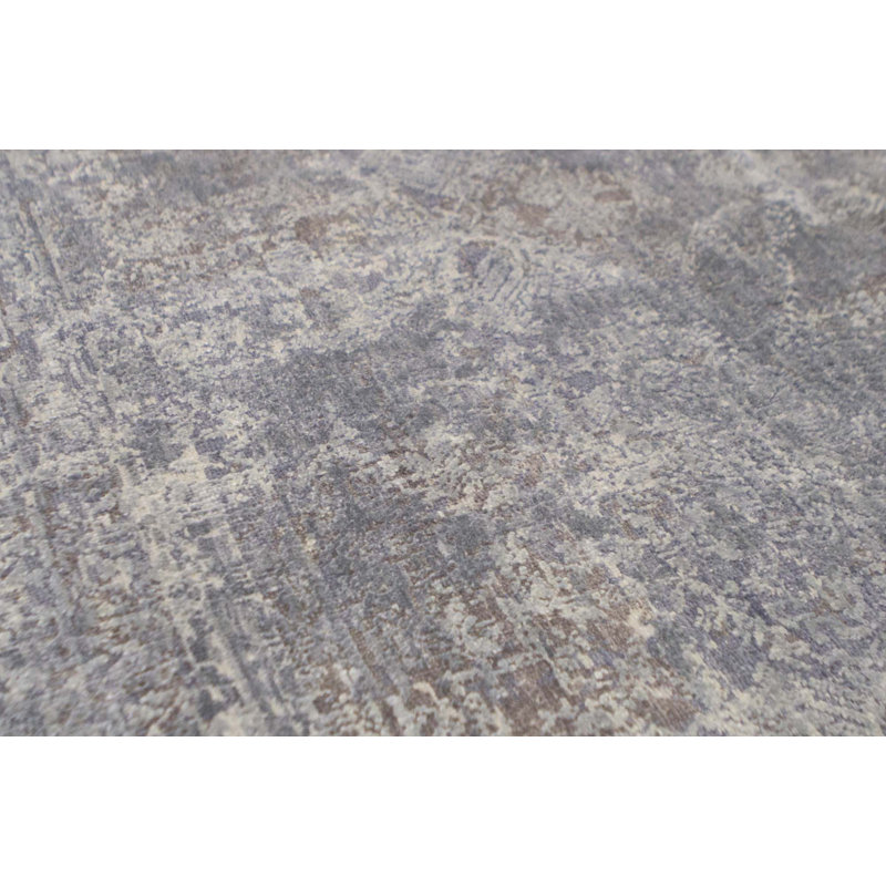 Hand-Knotted High-Quality Gray and Blue Area Rug