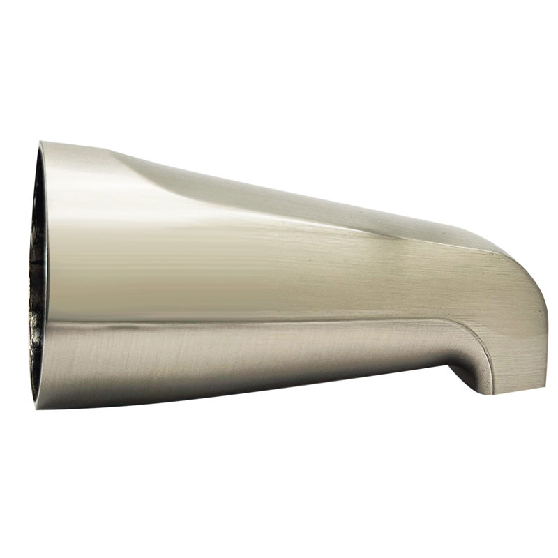 Universal Fit 5-1/4" Wall Mount Tub Spout, Zinc, Satin Nickel