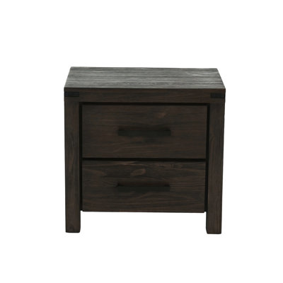 Nightstand In - 2 Drawers For Bedroom Storage Solutions Solid Wood And Metal Hardware