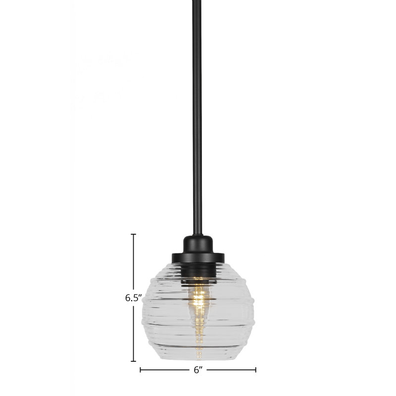 Odyssey 1-Light Mini Pendant, Matte Black, White