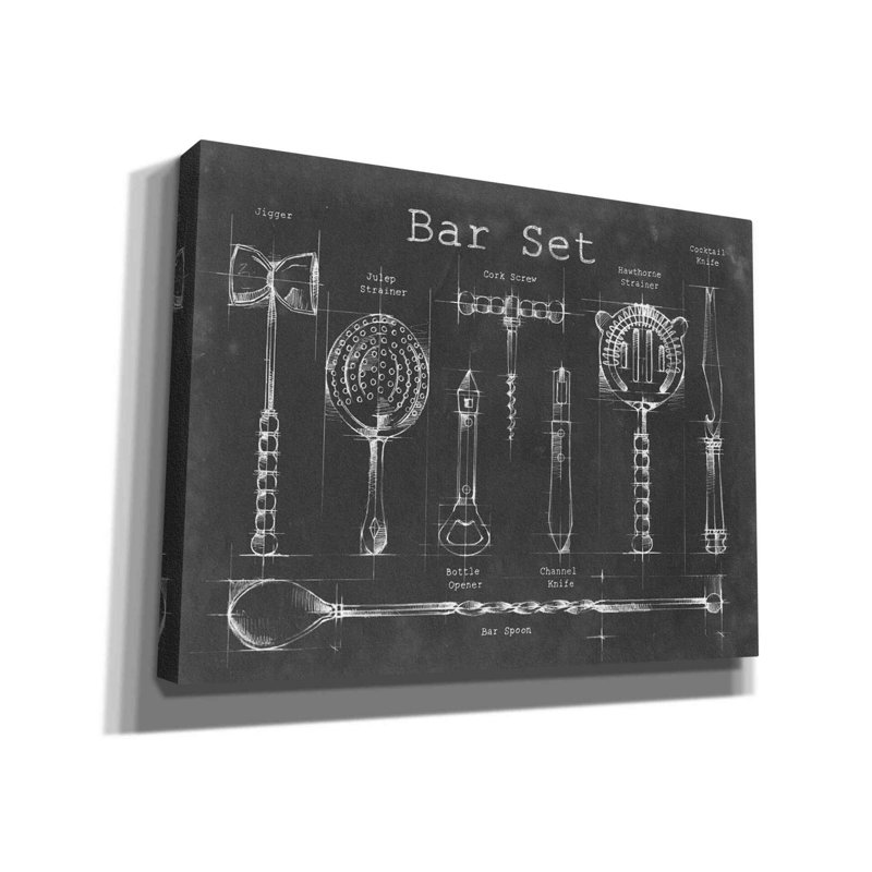 «Bar Set» par Ethan Harper, art mural sur toile, H 18 po x l 26 po x P 0,75 po