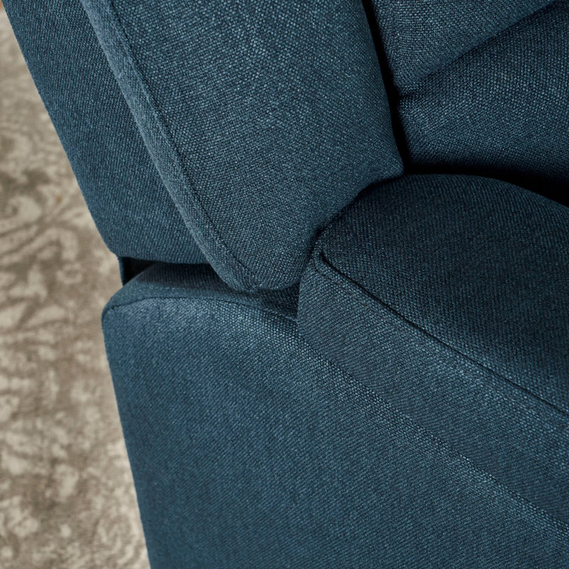 Fauteuil inclinable et pivotant avec fauteuil pivotant de style moderne, Tissu bleu marine