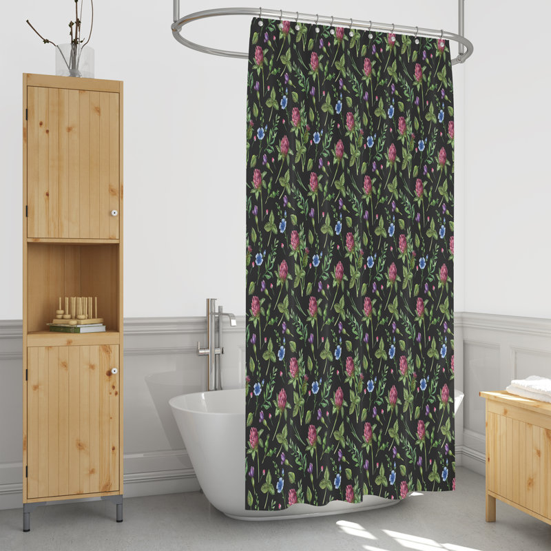 Adaleia Floral Shower Curtain, 72" H x 70" W