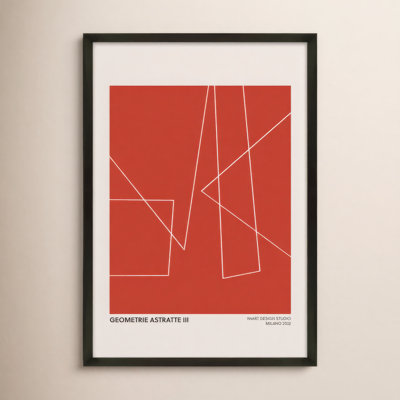 Geometric Abstraction In Red by Romina Gadler