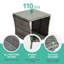 Square Tempered Glass Iron Outdoor Side Table - 46 cm W 46 cm D