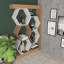 Bibliothèque moderne moderne, blanche et noyer, 55,1 x 9,7 x 55,1 pouces | 100% panneau de particules enduit de mélamine, épaisseur: 0,7 pouce | Solution de rangement élégante pour la maison et le bureau, design durable et élégant-1117110302