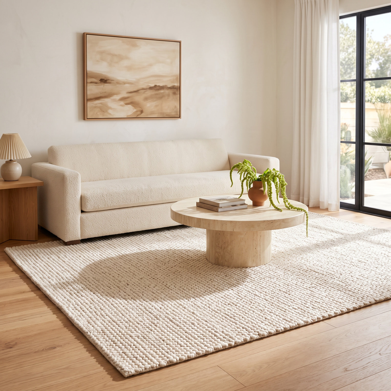 Sestina Ivory Handmade Flatweave Rug, Rectangle 8' x 10'