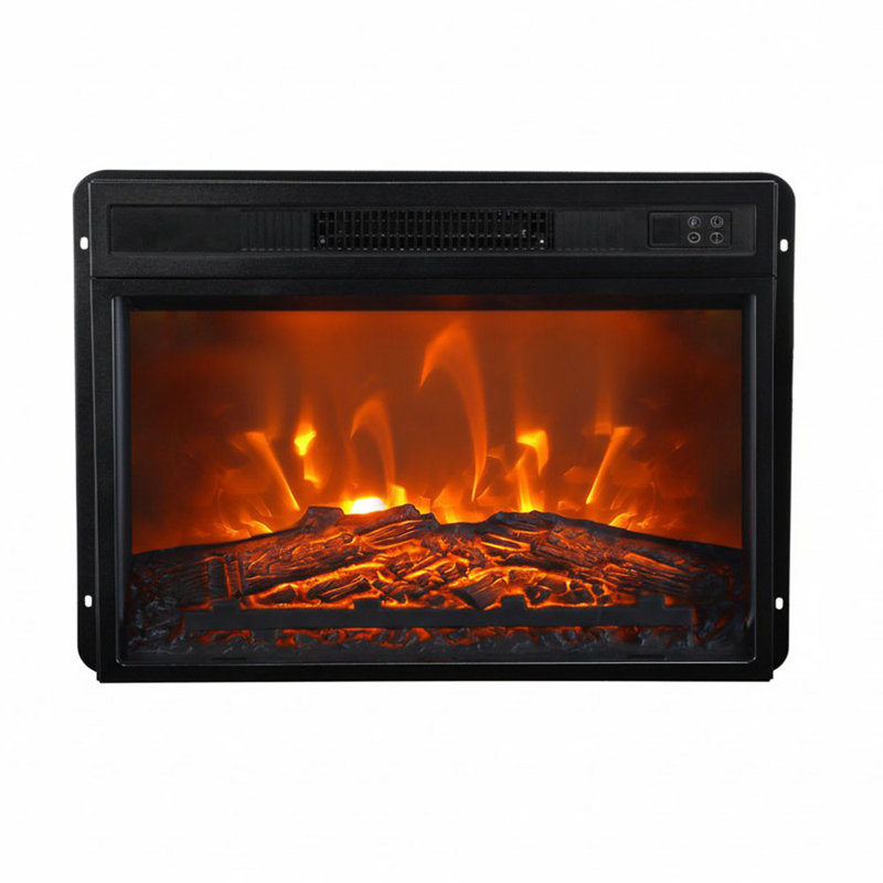 Electric Fireplace Insert, 3D Flame Effect with Realistic Log Bed, 1400W Heater, Remote Control with Weekly Timer