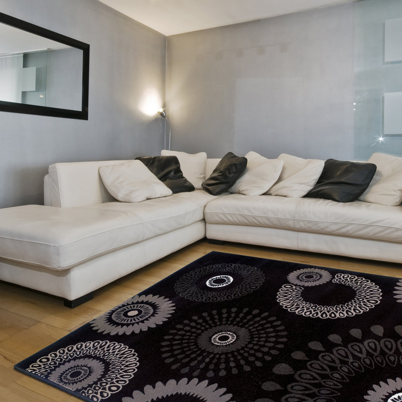 Cooney Floral Indoor Rug, Round 4'