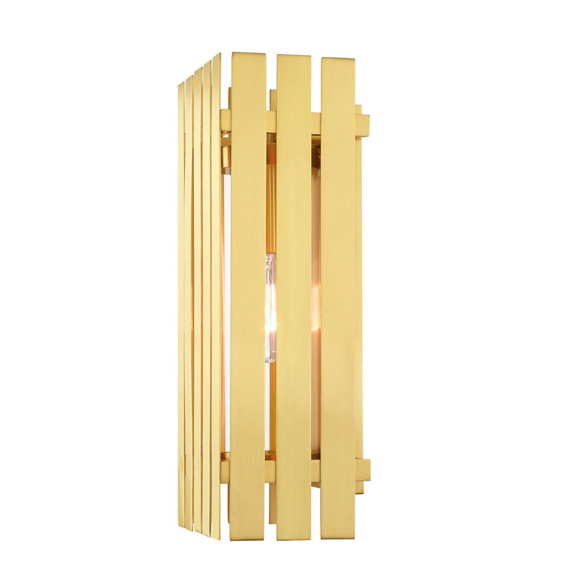 Greenwich Wall Light, Satin Brass, 17" H x 8" W x 5.5" D