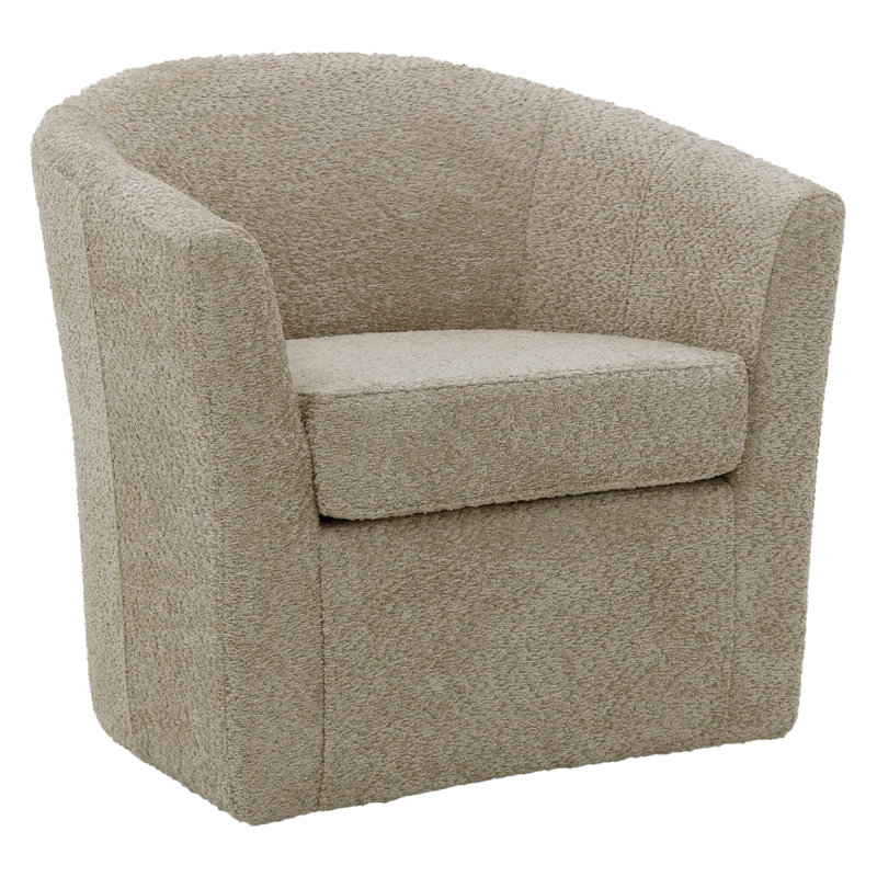 Fauteuil demi-tonneau pivotant 31 po Hansell, Mélange de polyester brun clair